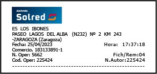 Ticket Solred/Cepsa