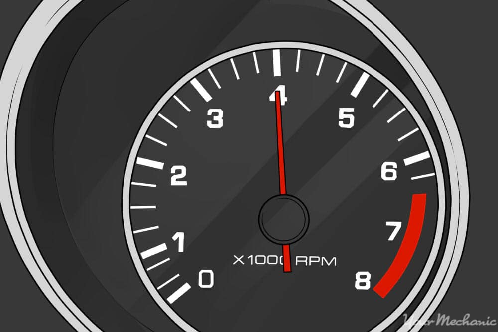 1 how to check rpm closeup of a modern looking tachometer gauge